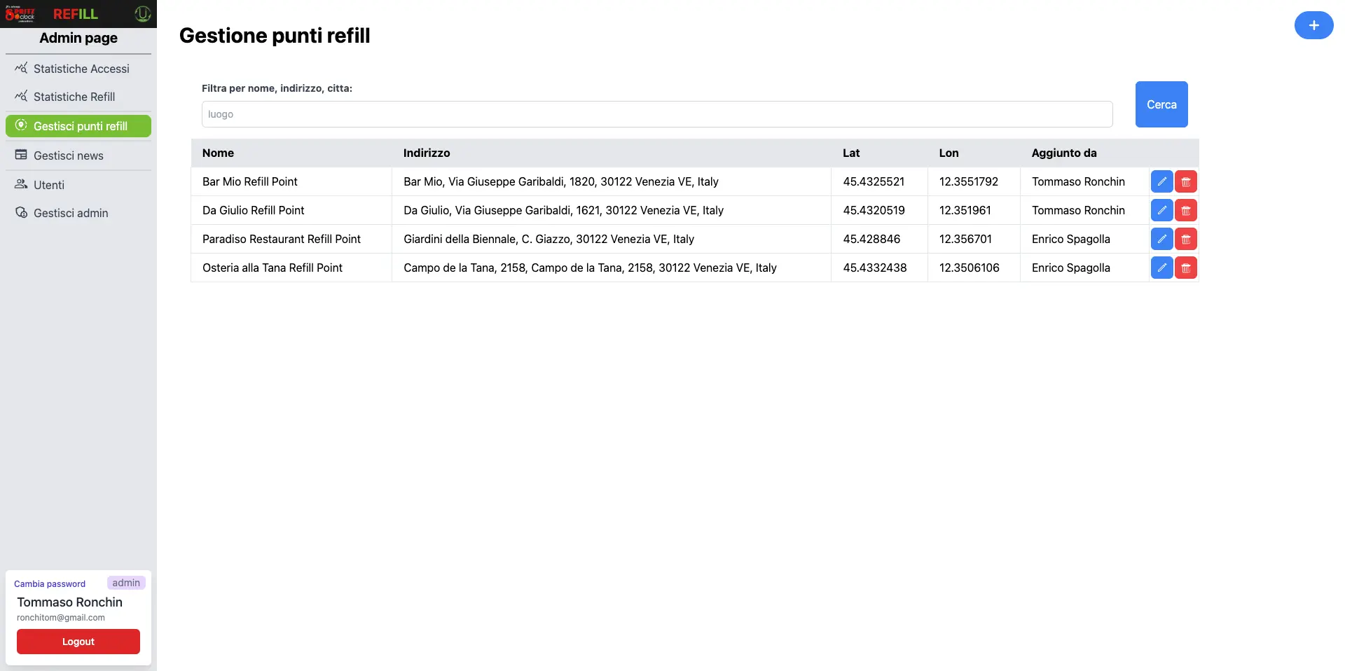 Glass Refill - screenshot progetto 2