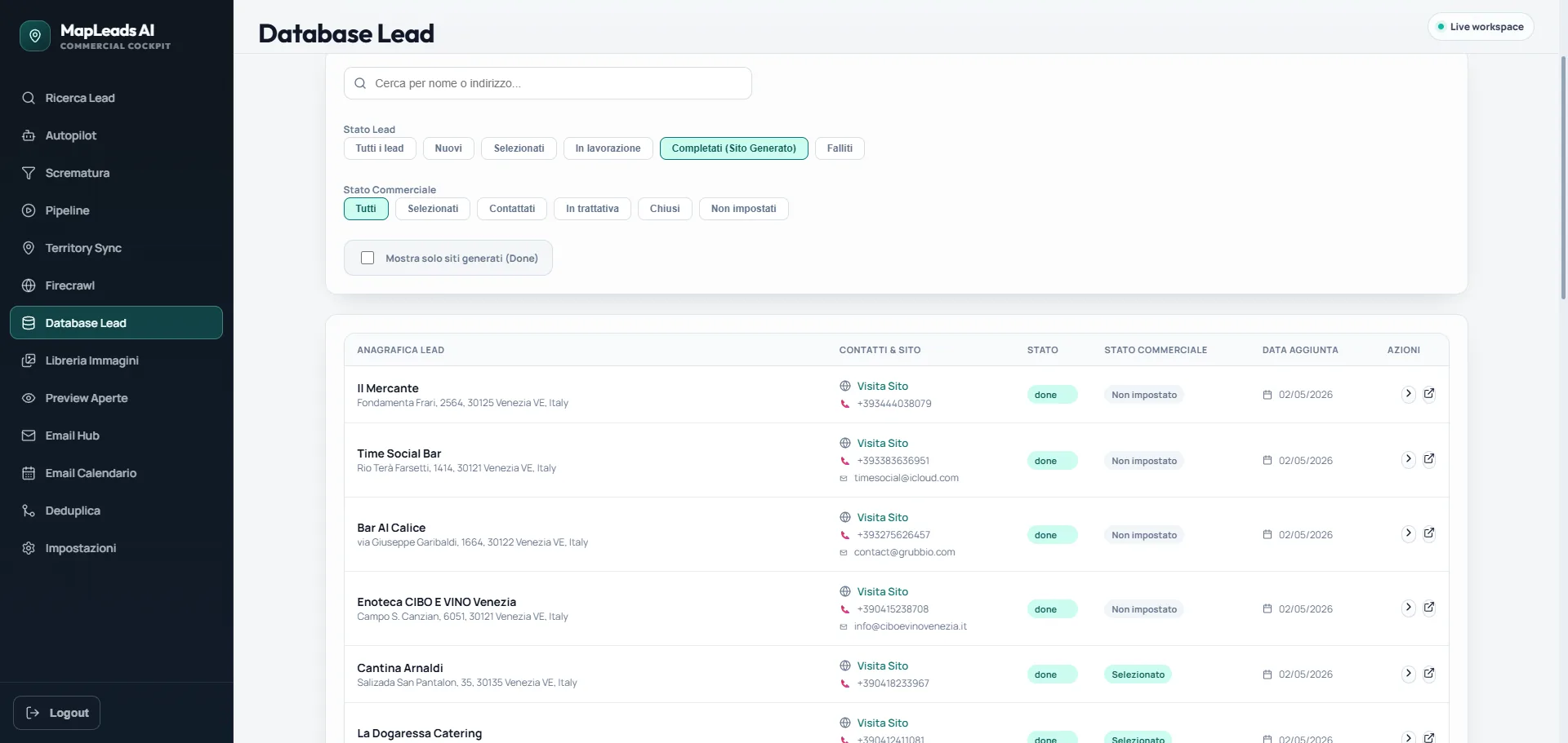 MapLeads AI - screenshot progetto 1
