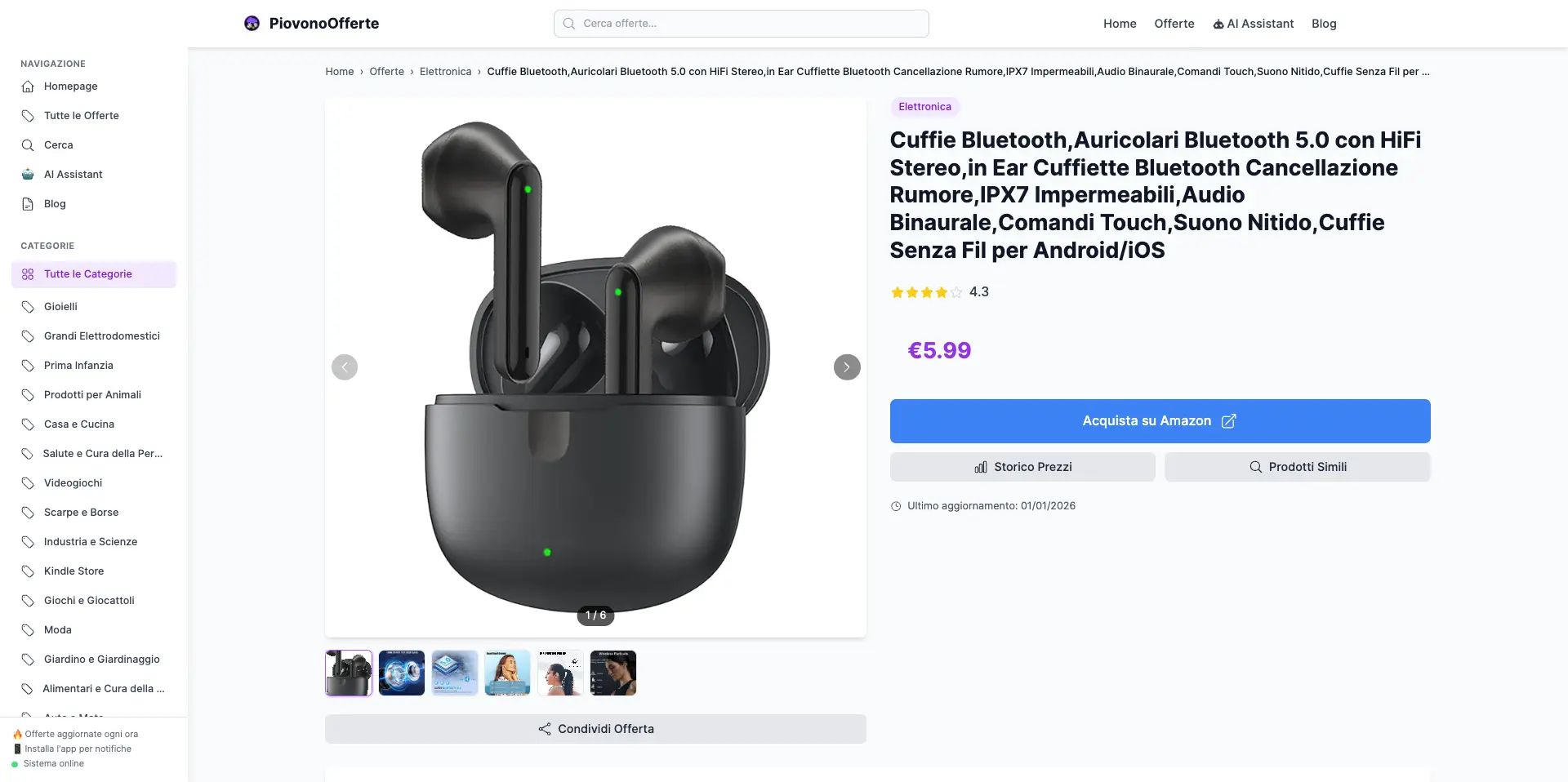 PiovonoOfferte - screenshot progetto 2