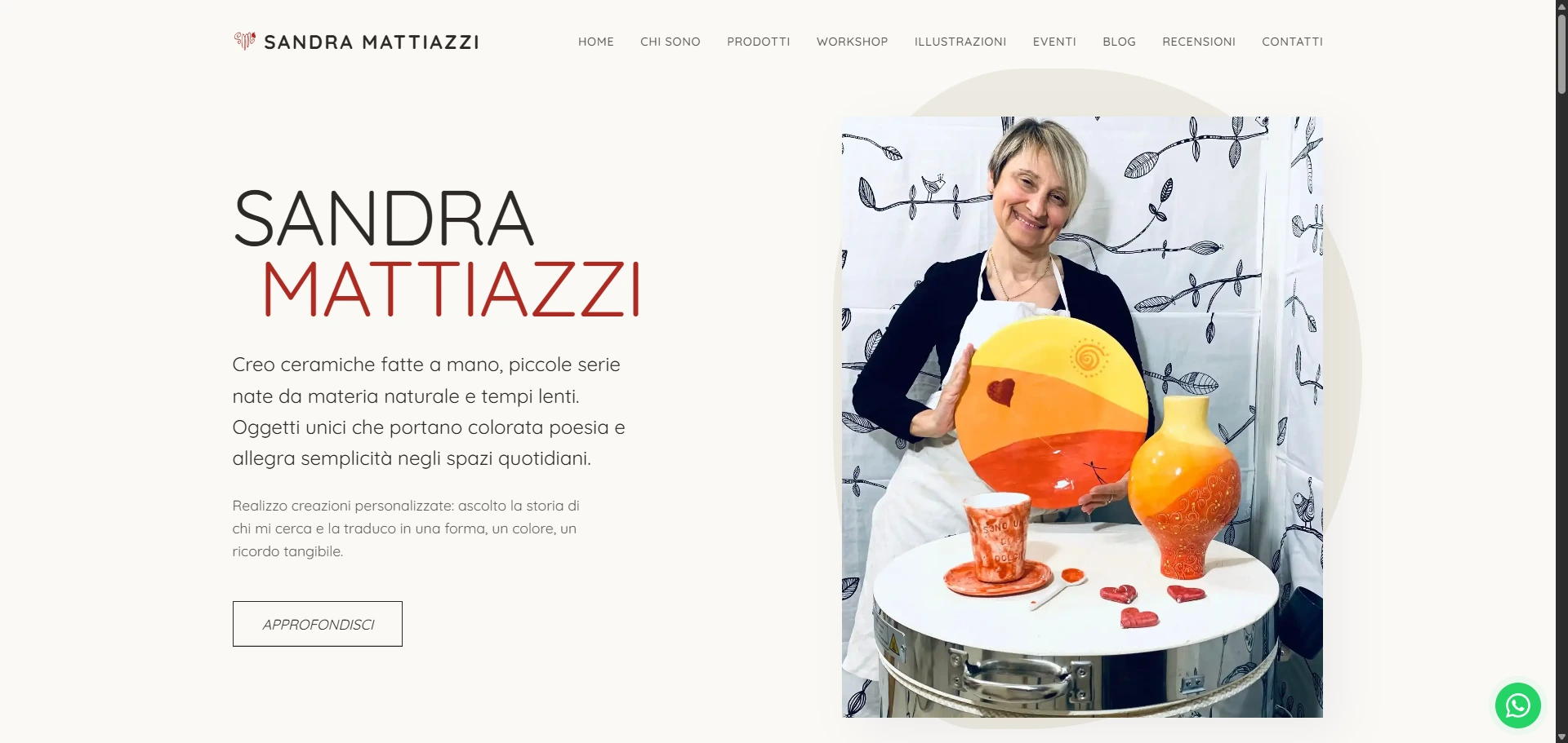 Sito Web di Sandra Mattiazzi - screenshot progetto 1